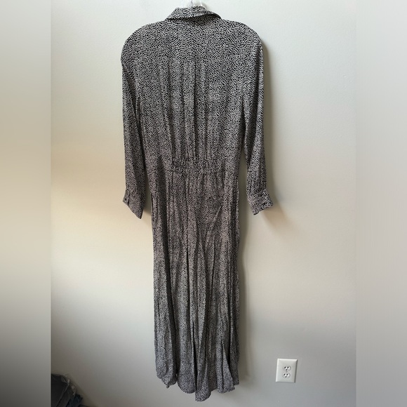 ANTHROPOLOGIE LOVELAND WIDE LEG FLOWY BLACK/WHITE JUMPSUIT - Picture 5 of 8